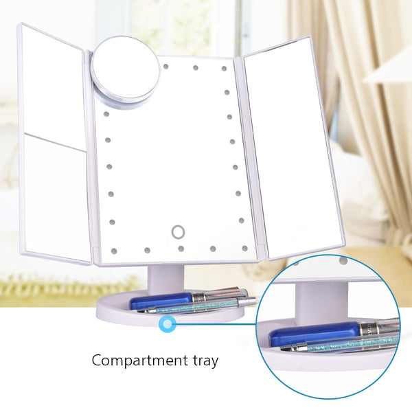 Tri-Fold Vanity Mirror with LED