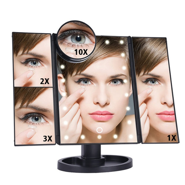 Tri-Fold Vanity Mirror with LED