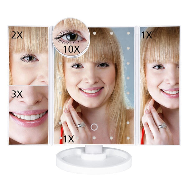 Tri-Fold Vanity Mirror with LED