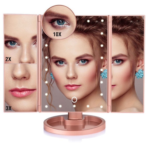 Tri-Fold Vanity Mirror with LED